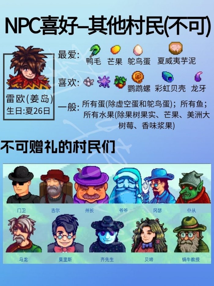 星露谷物语不可结婚npc人物喜好图文详情一览